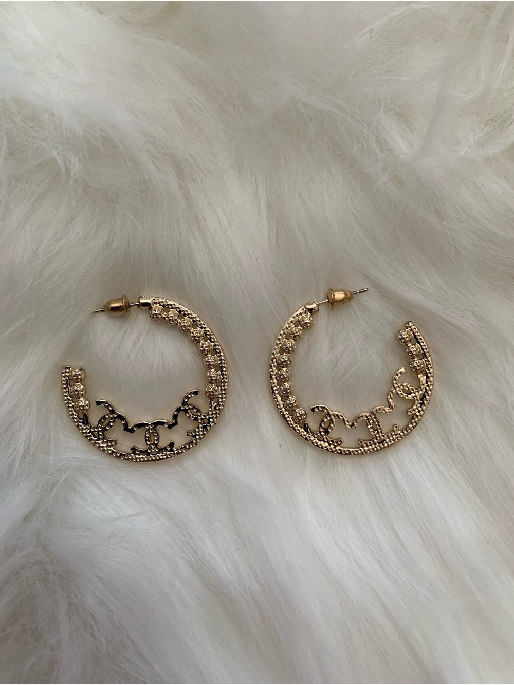 Gold Hoop Filigree Earrings - Women Jewelry